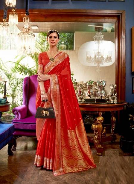 Red Colour Kallavi Silk By Rajtex 223001 To 223006 Silk Saree Catalog 223003
