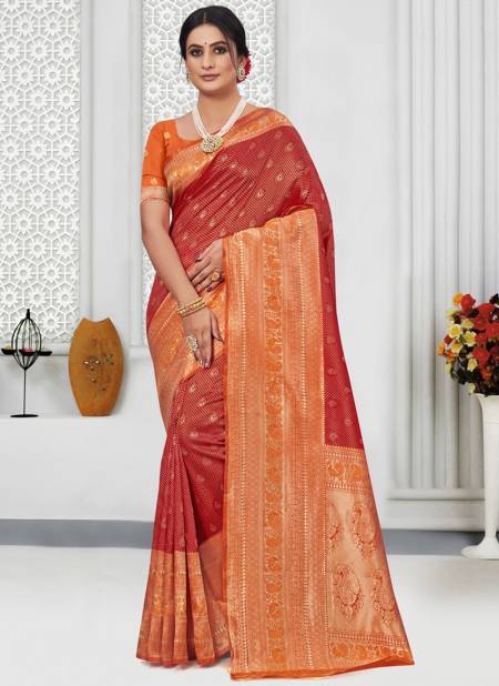 Red Colour Kamini Silk Wedding Wear Wholesale Silk Sarees 3822