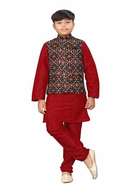 Red Colour Kids Koti 2 Festive Wear Wholesale Modi Jacket Kids Wear Catalog 103