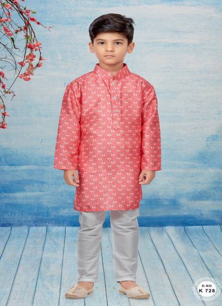 Red Colour Kids Kurta Pajama And Indo Western Catalog K 728