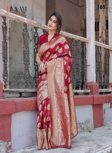 Red Colour Kirti By Divyam Chanderi Silk Wedding Saree Wholesale Shop In Surat 185