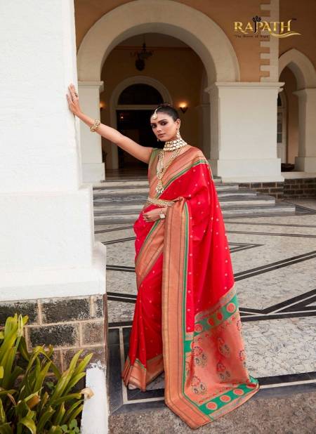 Red Colour Kiya Paithani Silk By Rajpath Peshwai Paithani Silk Designer Saree Catalog 97004