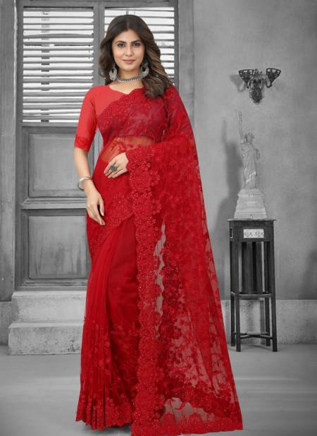 Red Colour Lakme By Utsavnari Party Wear Saree Catalog 1925