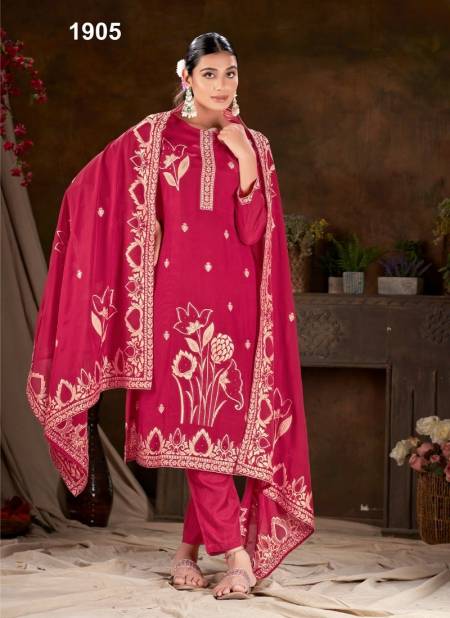 Red Colour Mahendi By Jivora Heavy Jacquard Readymade Suits Wholesale Suppliers In India 1905