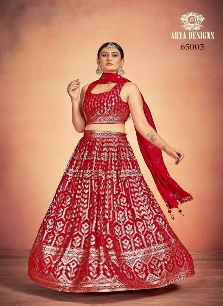 Red Colour Mahira Vol 3 By Arya Designs Designer Lehenga Choli Catalog 65003