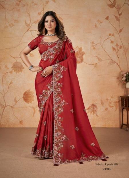 Red Colour Mahotsav Moh Manthan 23900 Series Dakshika Latest Designer Wear Saree Surat Wholesale Market 23910