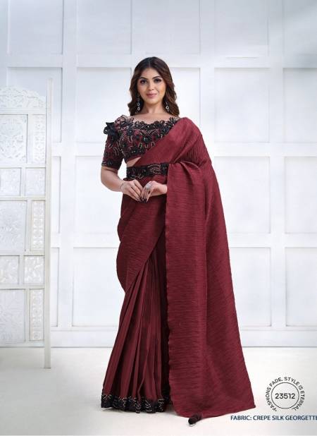 Red Colour Majestica 23500 By Mahotsav Party Wear Saree Best Wholesale Shop In Surat 23512