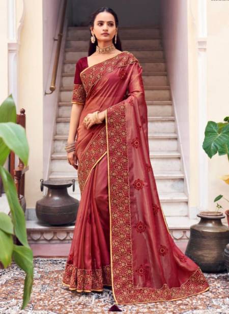 Red Colour Meera Festive Wear Wholesale Designer Sarees 1602