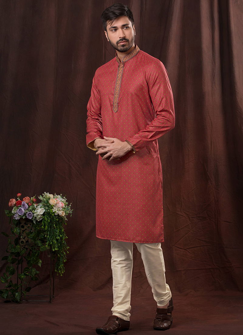 Red Colour Meherba By Styleroof Festive Wear Kurta Pajama Catalog 1553 2