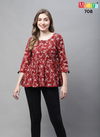 Red Colour Muskan By Rajnandini Cotton Printed Top Catalog 708