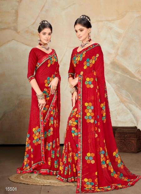 Red Colour Navya By Jalnidhi Heavy Weightless Sarees Wholesale In Delhi 15501