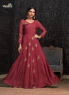 Red Colour Navya Vol 16 By Vardan Maslin Embroidery Gown Wholesale Online 1603