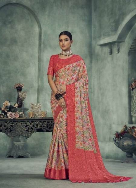 Red Colour Navyaa By Pankh Fancy Tissue Silk Digital Print Saree Wholesale In India 6801