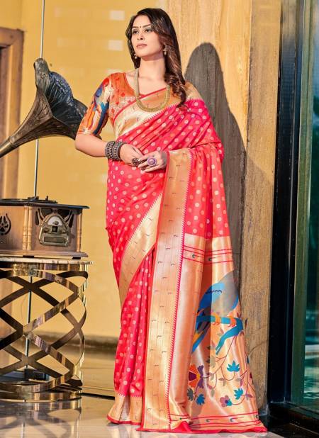 Red Colour Naysha Paithani Rajpath Festive Wear Wholesale Silk Sarees Catalog 117001