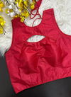 Rk Blouse Red Colour New Plain Designer Simar Silk Party Wear Blouse Catalog H