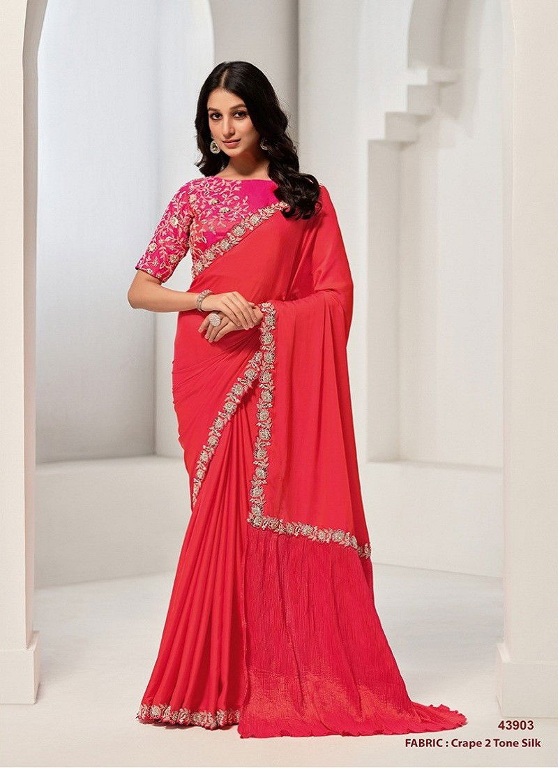 Red Colour Norita Saanjh By Mahotsav Designer Party Wear Saree Online Wholesale 43903