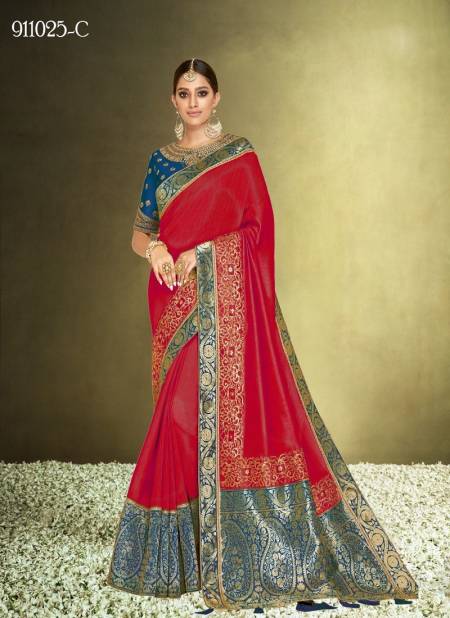 Red Colour Pariniti By Mahotsav Wedding Designer Wear Saree Suppliers In India 911025-C