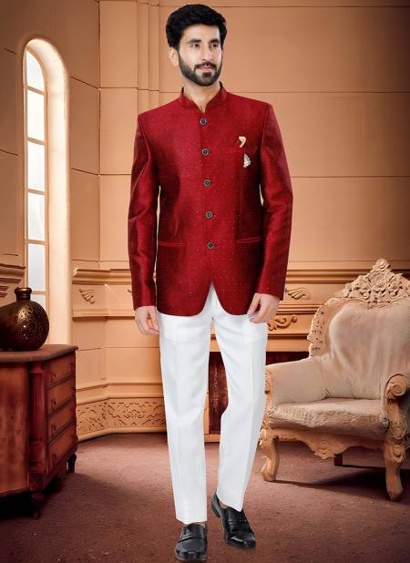 Red Colour Party Wear Designer Wholesale Jodhpuri Suit Catalog 1669