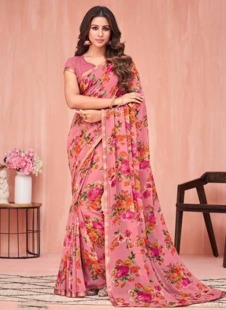 Light Red Colour Peacock Wholesale Daily Wear Sarees Catalog 15401 B