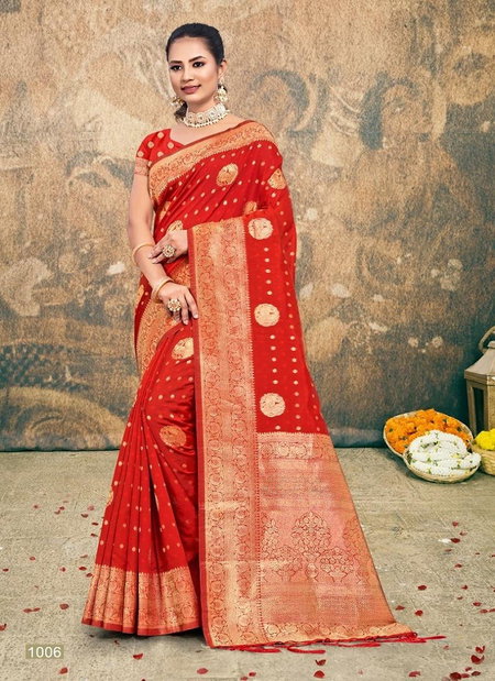 Red Colour Plazzo Silk Vol 3 By Bunawat Silk Wedding Sarees Exporters In India 1006