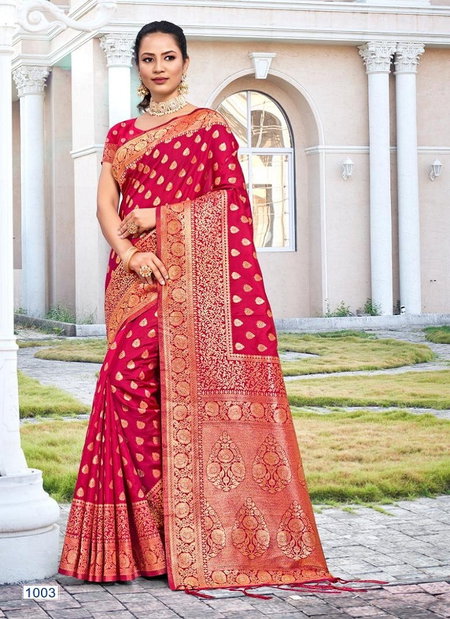 Red Colour Plazzo Silk Vol 4 By Bunawat Silk Wedding Sarees Wholesale Shop In Surat 1003