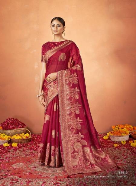 Red Colour Pradha By Mahotsav Silk Party Wear Designer Saree Catalog 43415