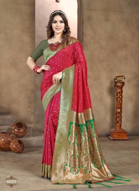 Red Colour Priyavadhu By Bunawat Silk Wedding Sarees Wholesale Market In Surat With Price 1001