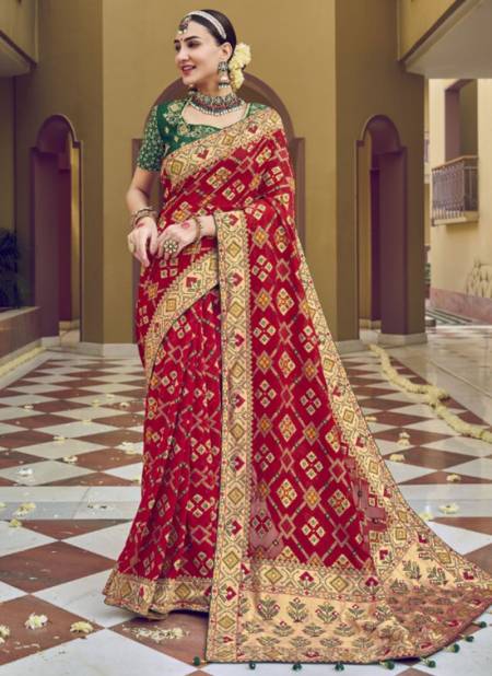 Red Colour Rajgharana Vol 3 Wedding Wear Wholesale Designer Sarees  6601