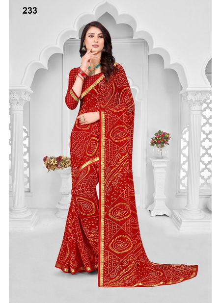 Red Colour Rajkumari Vol 1 By Sarita Creation Printed Saree Catalog 233 Catalog