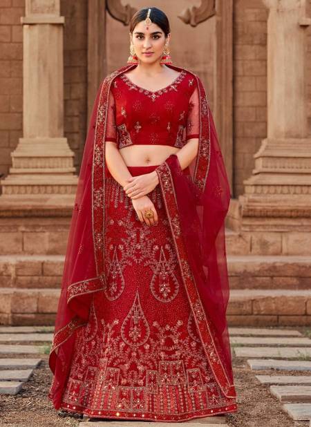 Red Colour Riyasat Designer Wholesale Bridal Lehenga Choli Catalog 1035