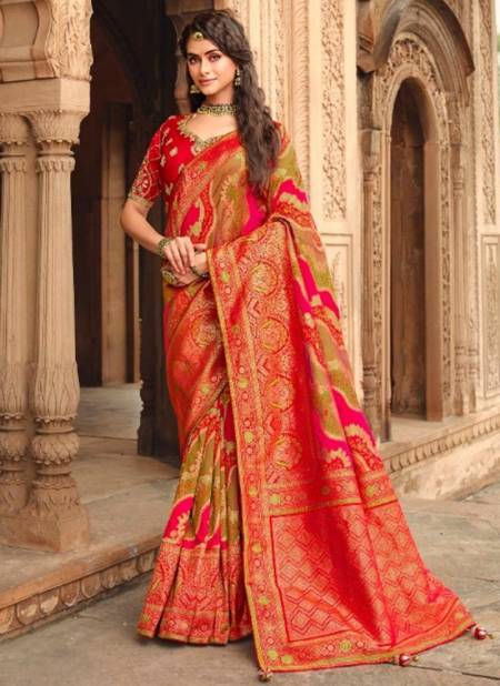 Red Colour Rutba Vol 7 Wedding Wear Wholesale Silk Sarees  13449