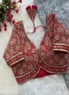 Rk Blouse Red Colour Sabyasachi Style Velvet Bridal Handwork Blouse Catalog A