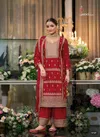 Red Colour Saheli By Eba Chinon Readymade Suits Exporters In India 1727