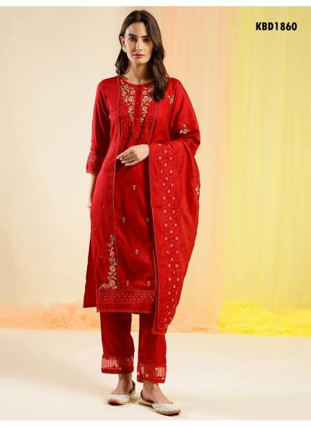 Red Colour Salimar Vol 10 By Mahotsav Readymade Salwar Suit Catalog 1860