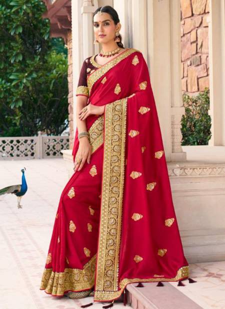 Red Colour Samantha Wholesale Ethnic Wear Designer Saree Catalog 6403