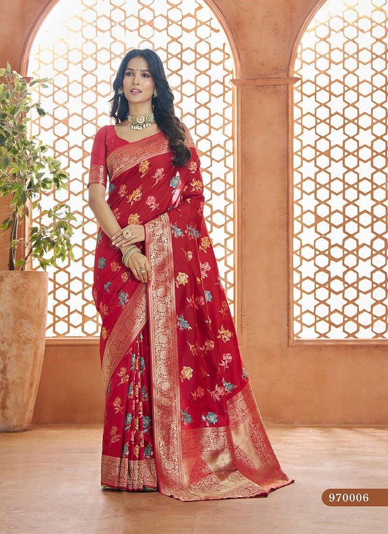 Red Colour Savitri Vol 1 By Rajpath Soft Banarasi Silk Saree Wholesale Shop In India 970006