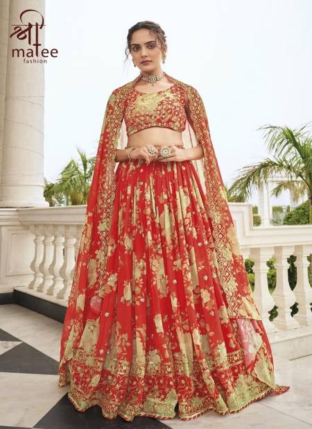 Red Colour Shiyahi By Shreemati 137 To 140 Series Party Wear Lehenga Choli Suppliers in India 137