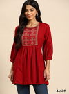 Red Colour Short Top Vol 1 By Mahotsav Embroidered Rayon Wester Top Exporters In India 46539