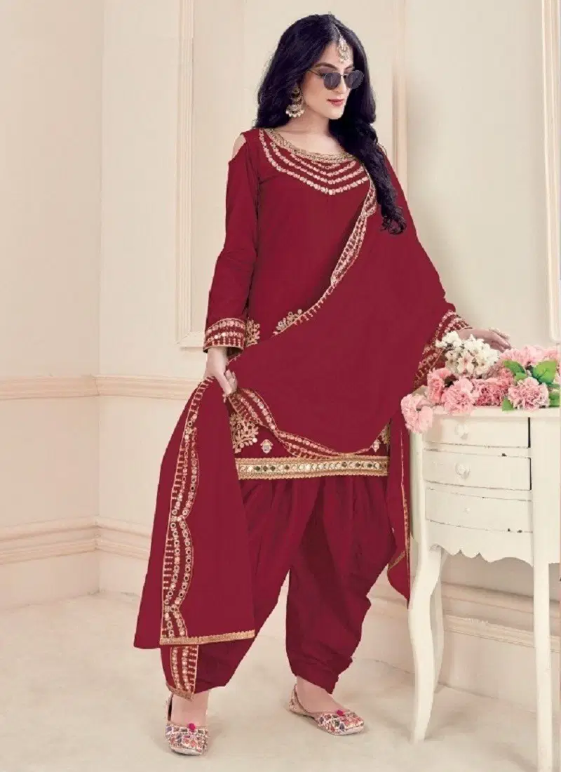 Red Colour Shreematee Bebo 10 Silk Function Wear Designer Salwar Kameez Wholesale Online 10003