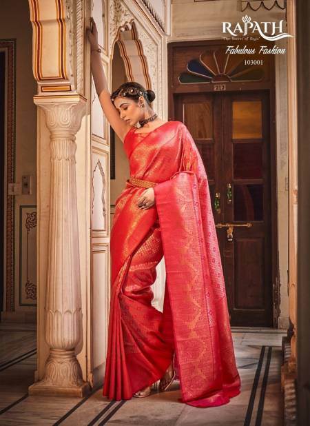 Red Colour Siya Silk By Rajpath Handloom Weaving Silk Saree Wholesale Market In Surat With Price 103001