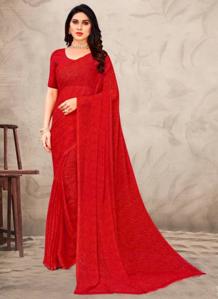 Red Colour Star Chiffon 109th Edition By Ruchi Daily Wear Saree Catalog 24306 A