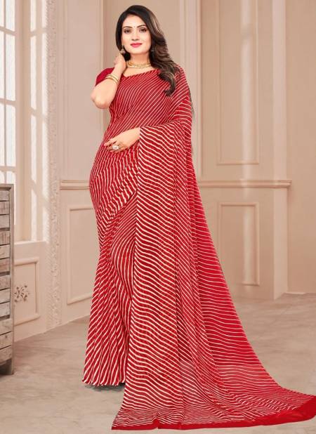 Red Colour Star Chiffon Vol 107 By Ruchi Daily Wear Sarees Catalog 24304 A