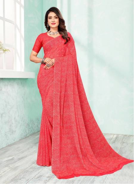 Red Colour Star Chiffon Vol 110 By Ruchi Daily Wear Saree Catalog 24307 B