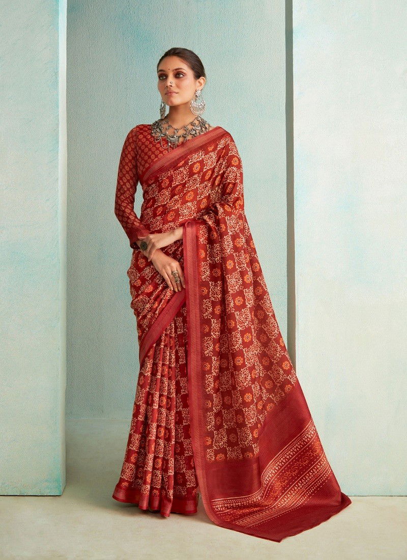 Red Colour Suchitra Silk By Rajpath Handloom Weaving Saree Wholesale Online 360010