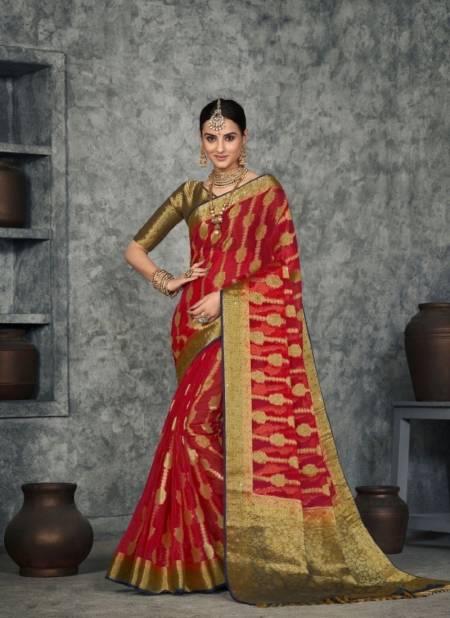 Red Colour Suchitra Silk Vol 1 By Pankh Wedding Saree Catalog 4705