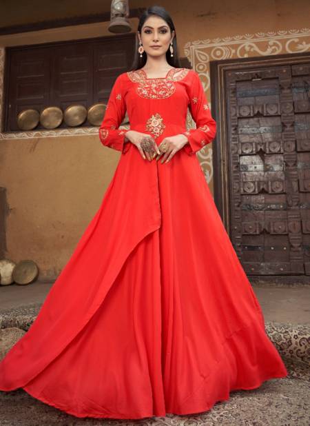 Red Colour Sugar Vol 2 By Vardan Gown Catalog 51034