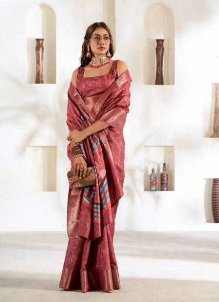 Red Colour Violet Silk By Rajpath Soft Dola Silk Printed Sarees Wholesalers In Delhi 610002