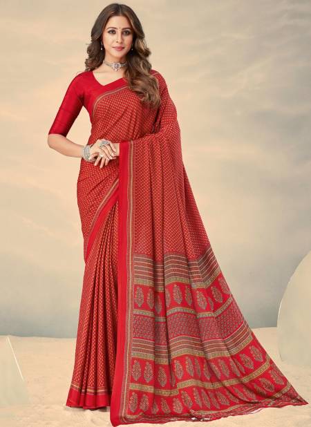 Red Colour Vivanta Silk 10th Edition Hits Ruchi Wholesale Daily Wear Sarees Catalog 14505 A