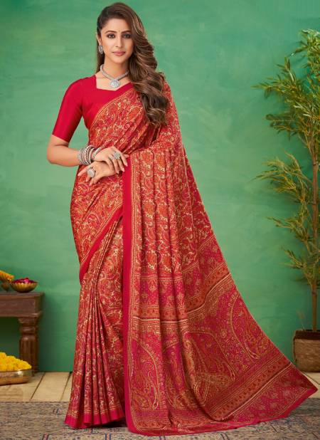 Red Colour Vivanta Silk 11th Edition Hits Ruchi Wholesale Daily Wear Sarees Catalog 14908 A