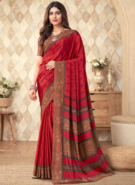Red Colour Vivanta Silk 20 By Ruchi Printed Saree Catalog 23101 A